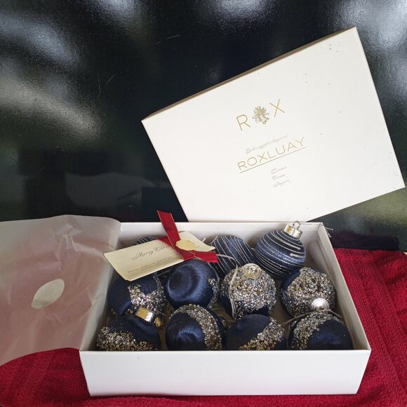 Lux Christmas balls - blue satin   *** - Picture 3 of 13
